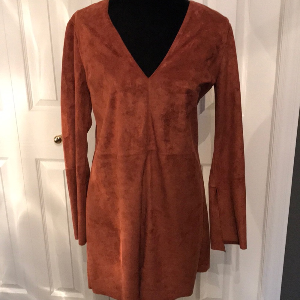 Faux suede dress